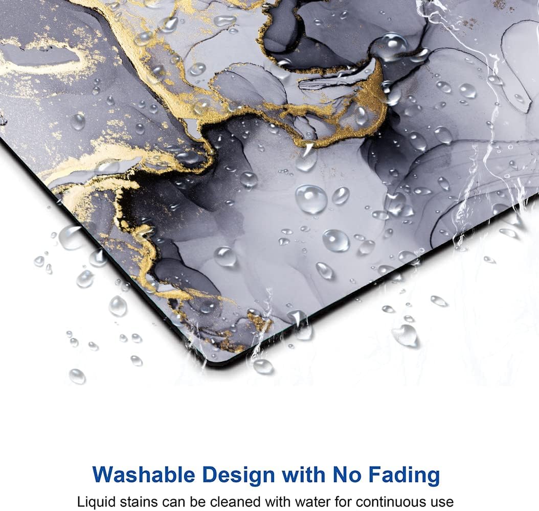 Hokafenle Gray Gold Black Marble Mouse Pad, Gaming Mouse Mat with Custom Design, Non-Slip Rubber Base Mousepad, Waterproof Office Mouse Pads, Desktop White Ink Marble 9.5 x 7.9 Inch