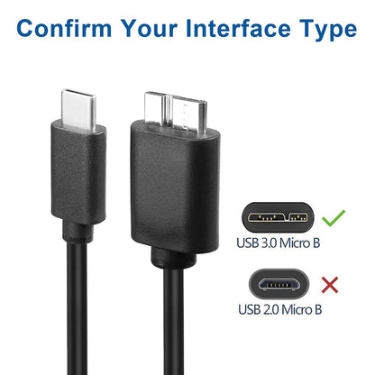 Master Cables USB C to Micro B Cable 0.5 Metre USB C Hard Drive Cable Compatible with Toshiba Canvio Seagate WD Element External Hard Drives SSD HDD Galaxy S5 Camera Tablets Phones etc.