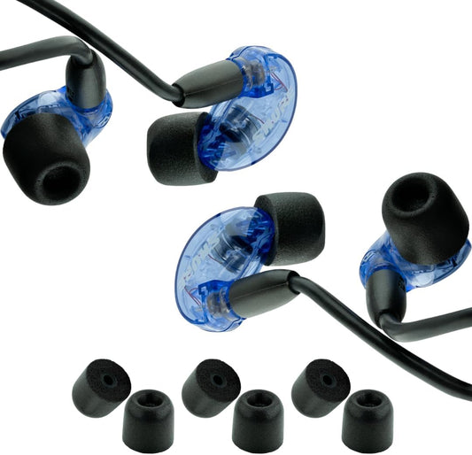 Comply 100 Core Series | Memory Foam Replacement IEM Ear Tips for Etymotic, Westone, Klipsch & More | Superior Noise Isolation, Ultimate Comfort, Secure Fit | Oval, Black, Small (3 Pairs)