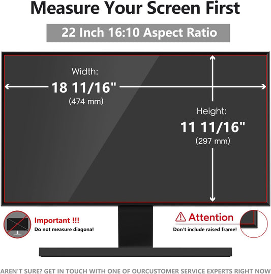 22 Inch Computer Privacy Screen Shield [2 Pack] for 16:10 Widescreen Desktop Monitor - Anti-Glare Blue Light Privacy Filter and Anti Spy Privacy Screen Protector Film