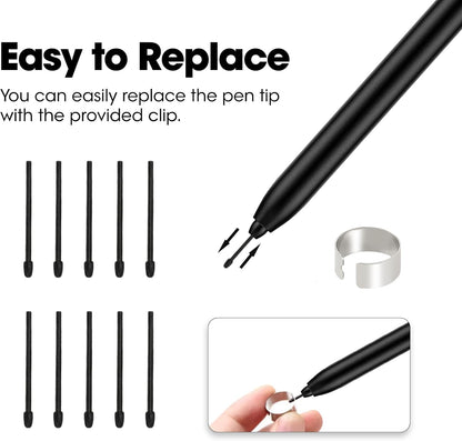 Marker Pen Tips for Remarkable 2 Pen nips 10 Pcs with Removal Tool, Durable Stylus Pen Replacement Nibs Marker Pen fit Samsung, Boox PenNote Air2 Plus