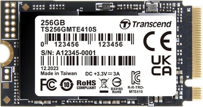 Transcend 256GB M.2 2242 SSD, Up to 3300MB/s, PCIe Gen4x4 NVMe 3D TLC, for Ultra-Thin Laptops, Lenovo Legion Go&Yoga Gen 6, ASUS ExpertBook&ZenBook, Mini PC, DRAM-Less Design for Low Power Consumption