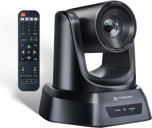 PTZ Camera HDMI/USB 10X Optical Zoom 60fps 1080P Video Conference Camera for Church Worship Live Streaming Meeting Online Learn with Zoom YouTube OBS and More