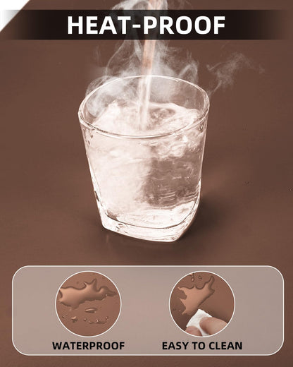 Small Desk Mat,Leather Desk mat,Desk Mouse pad,Office Desk mat,Laptop Mat for Desk, Non-Slip PU Leather Desk Blotter,Waterproof Desk Writing Pad for Office/Home(23.6"x13.8",Brwon)