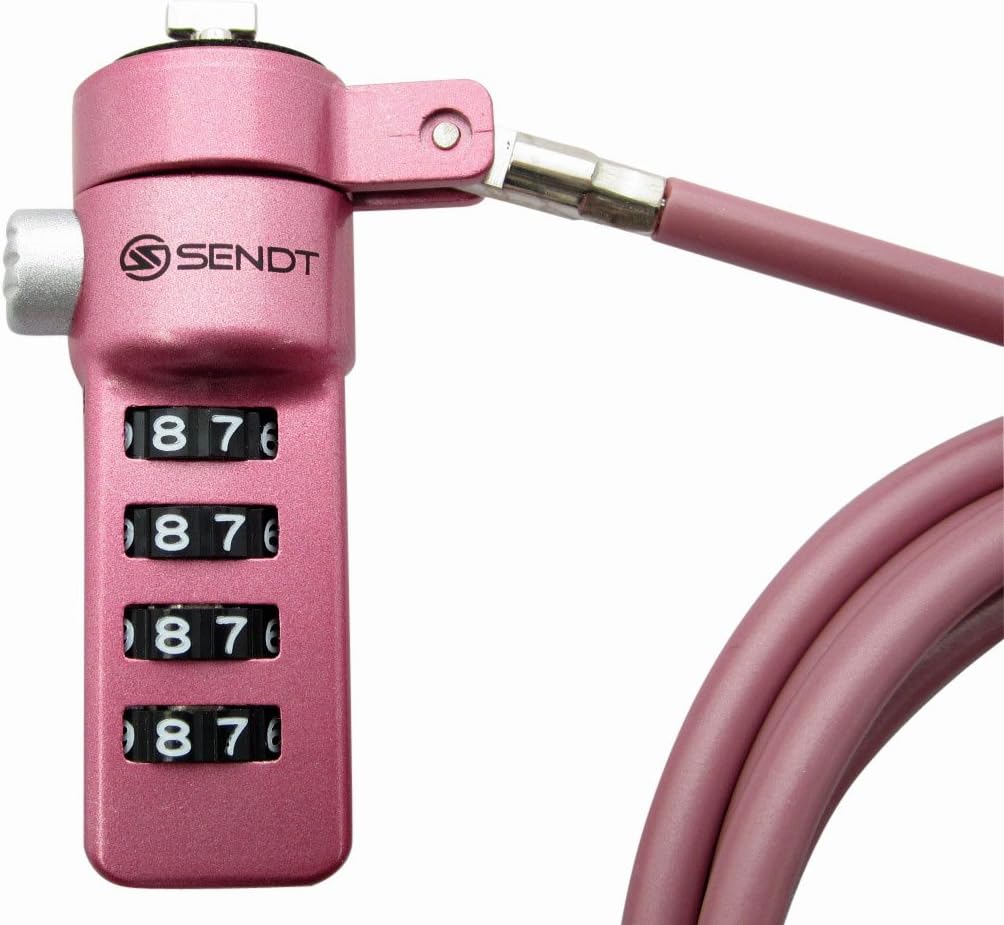Sendt Pink Notebook/Laptop Combination Lock Security Cable