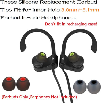 Earbud Tips Replacement Earbud Tips Ear Bud Replacement Pieces Silicone Soft and Comfortable Fit for Inner Hole from 3.8mm - 5.1mm Earphones 9 Pairs S/M/L