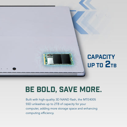 Transcend 512GB MTE400S M.2 2242 PCIe Gen3x4 SSD, Compatible with Ultra-Thin Laptops, Dram-Less Low Power, Up to 2000MB/s, TLC - TS512GMTE400S