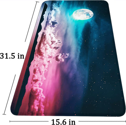 Large Mouse Pad, Gaming Mousepad, 31.5x15.7x0.12 in Extended Mouse Mat Non-Slip Spill-Resistant Desk Pad with Special-Textured Surface, Anti-Fray Stitched Edges for Esports Pros/Office/Home