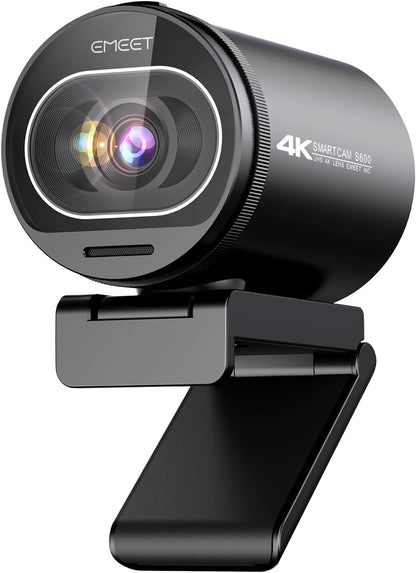 EMEET S600 4K Webcam for Streaming - Sony 1/2.5'' Sensor, PDAF Autofocus, 1080P@60FPS, 2 Noise Reduction Mics, Built-in Privacy Cover, 73° FOV, Streaming Camera for Live Commerce/Gaming/Beauty