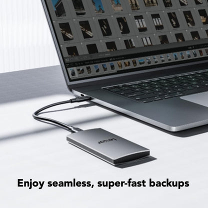 Lexar 2TB ES3 External SSD, Up to 1050MB/s Read, Storage Expansion, Compatible w/USB-C Smartphones, iPhone 15/16, PC, Mac, Tablets, Sleek & Sturdy Design, Silver (LES3XXX002T-RNSAU)