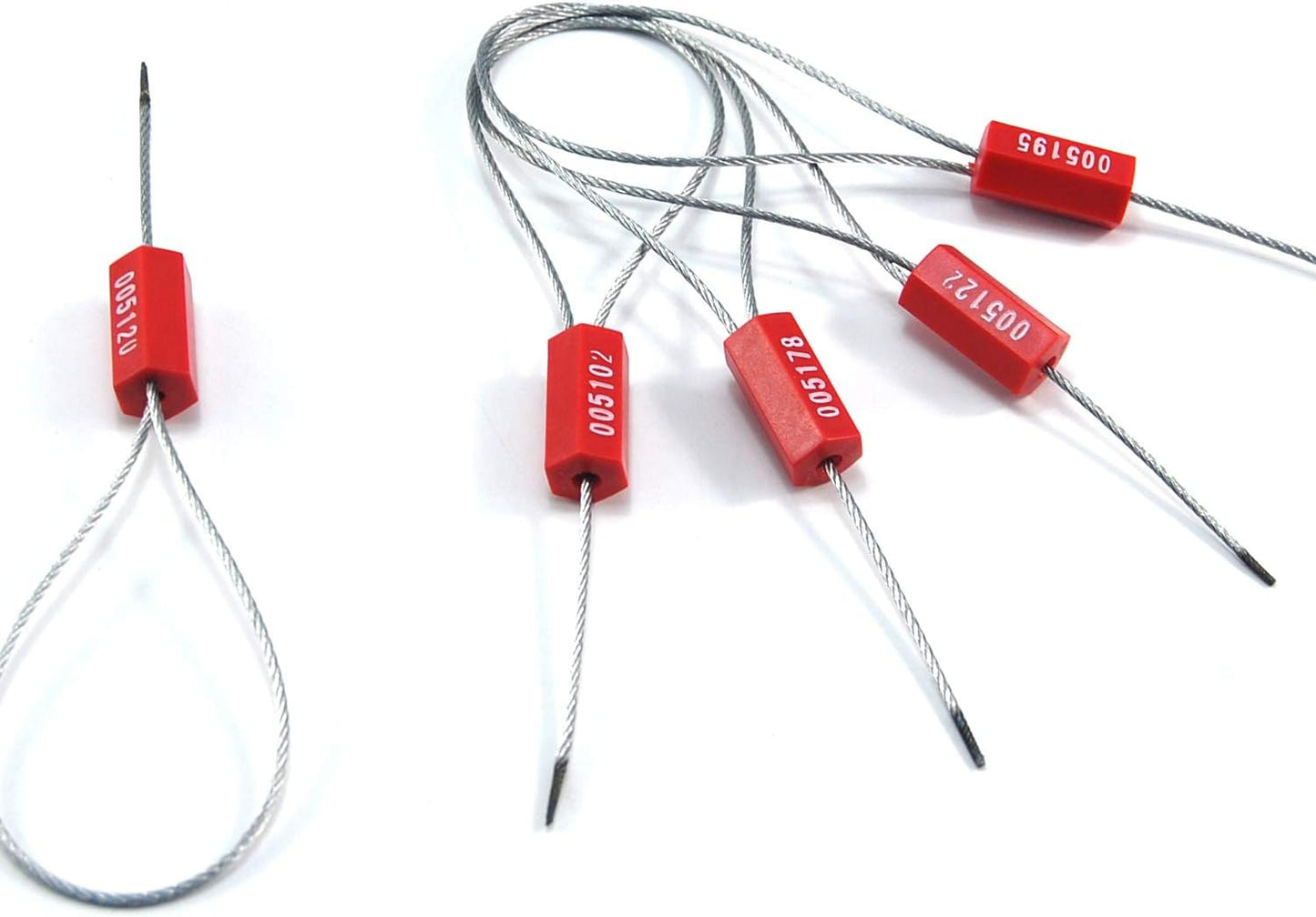 1000 Red Steel Cable Seals Metal Security Seals Tamper Resistant Seals Numbered Security Tags Safety Shipping Tags - Ties Self-Locking Padlocks for Containers Truck Trailer Tractor Cargo ISO 17712