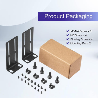 Rack Mount Kit Universal Adjustable 19 Inch Rack Ears for HP/ProCurve/Aruba/OfficeConnect/HPE and Other Switches