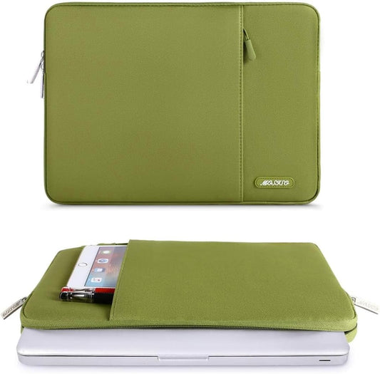 MOSISO Laptop Case 15 inch, 15 inch Laptop Sleeve Compatible with MacBook Air 15 M4 A3241 M3 A3114 M2 A2941 2025 2024 2023,Dell XPS 15,Polyester Vertical Computer Sleeve Bag with Pocket, Chartreuse