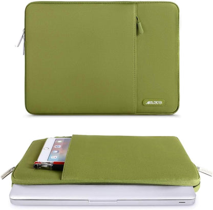 MOSISO Laptop Case 16 inch, 15-15.6 inch Laptop Sleeve Compatible with MacBook Pro 16 M4 M3 M2 M1, HP Acer Dell Lenovo ASUS Notebook, Polyester Vertical Computer Sleeve Bag with Pocket, Chartreuse