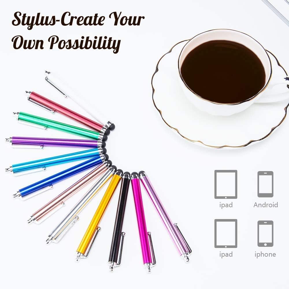 Briout Stylus Pens for Touch Screens, 36 Pack Capacitive Stylus, High Precision Compatible with All Universal Touch Screen Devices (12 Multicolor)