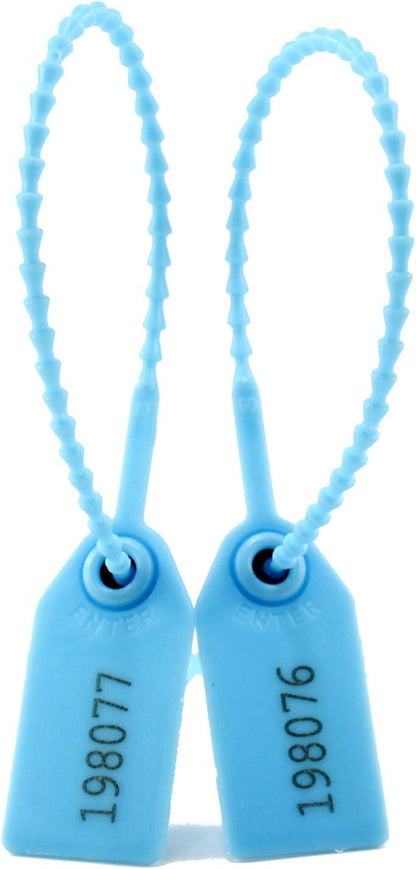 1000 Numbered Plastic Tamper Seals, Zip Ties for Fire Extinguishers Pull Tite Security Tags Numbered Disposable Self-Locking Signage Tie 250mm Length (1000 PCS, Light Blue)