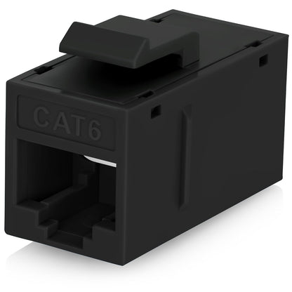 Everest RJ45 CAT6 Keystone Coupler (48-Pack) - Black Ethernet Connectors