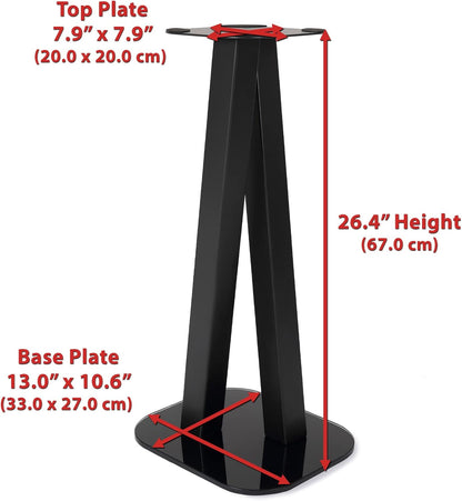 EXIMUS One Pair Fixed Height Universal Speaker Floor Stands - Black - 600 Series