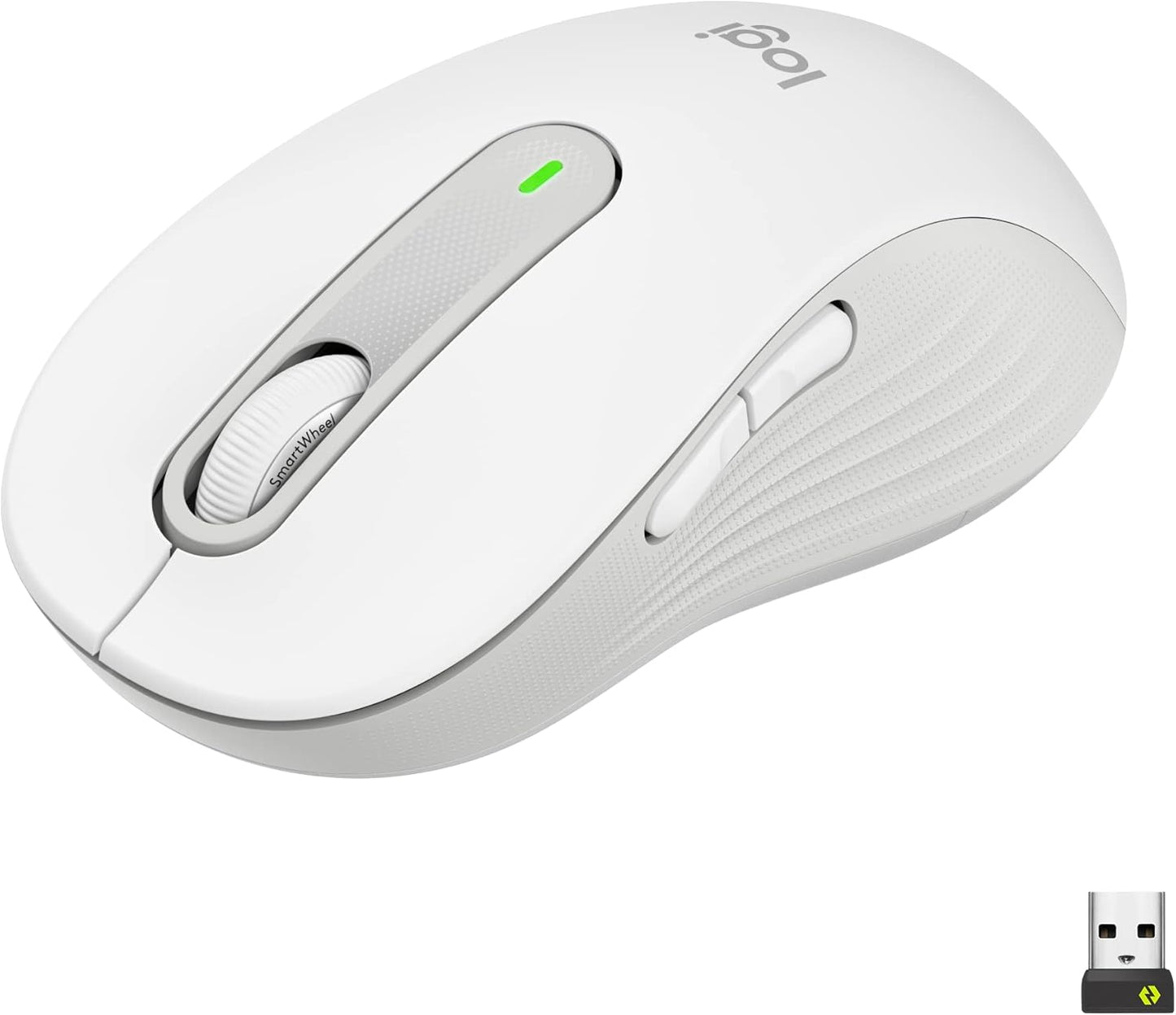 Logitech Wireless Mouse Signature M650 L Full Size - Large Hands, 2-Year Battery, Silent Clicks, Customizable Buttons, Bluetooth, PC/Mac/Chromebook - Off White, Right-Handed, Large