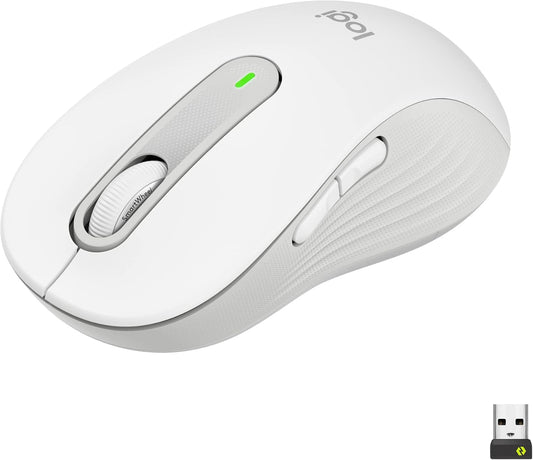 Logitech Wireless Mouse Signature M650 L Full Size - Large Hands, 2-Year Battery, Silent Clicks, Customizable Buttons, Bluetooth, PC/Mac/Chromebook - Off White, Right-Handed, Large