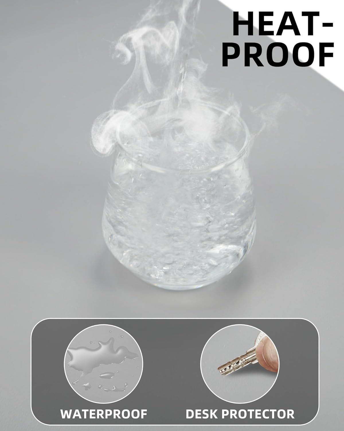 Extra Large Desk Mat 63"x17" - Non-Slip Office Desk Pad for Home & Work, Waterproof Keyboard Mouse Pad, Oversized Desk Protector for Laptop & Gaming (Light Grey)