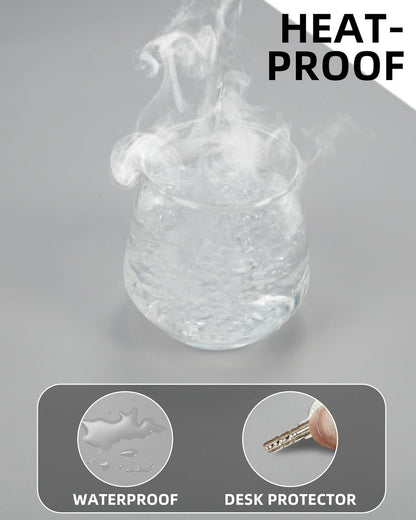 Extra Large Desk Mat 63"x17" - Non-Slip Office Desk Pad for Home & Work, Waterproof Keyboard Mouse Pad, Oversized Desk Protector for Laptop & Gaming (Light Grey)