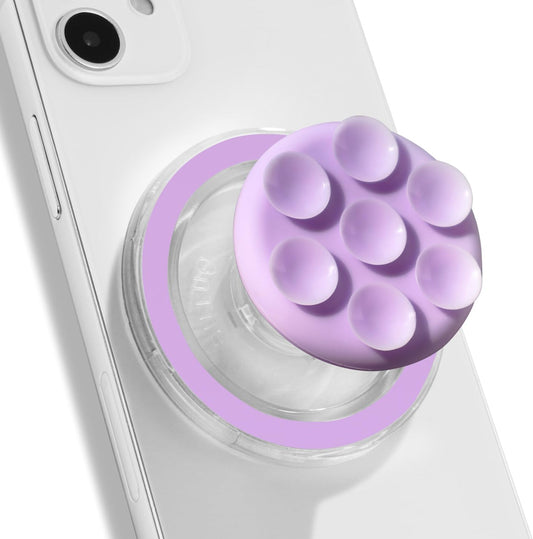 Magnetic Silicone Suction Cup Phone Mount with Hands-Free Stand - Perfect for Selfies, Videos, Durable, Secure Grip, One-Touch Holding, Lightweight, Sleek Design (Purple)