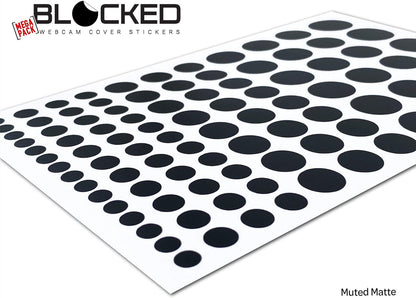 Stackable Webcam/Camera Vinyl Covers | 95 Low-Tack Restickable Webcam Sticker | 5-Sizes | Black 95-Pack (Muted Matte)