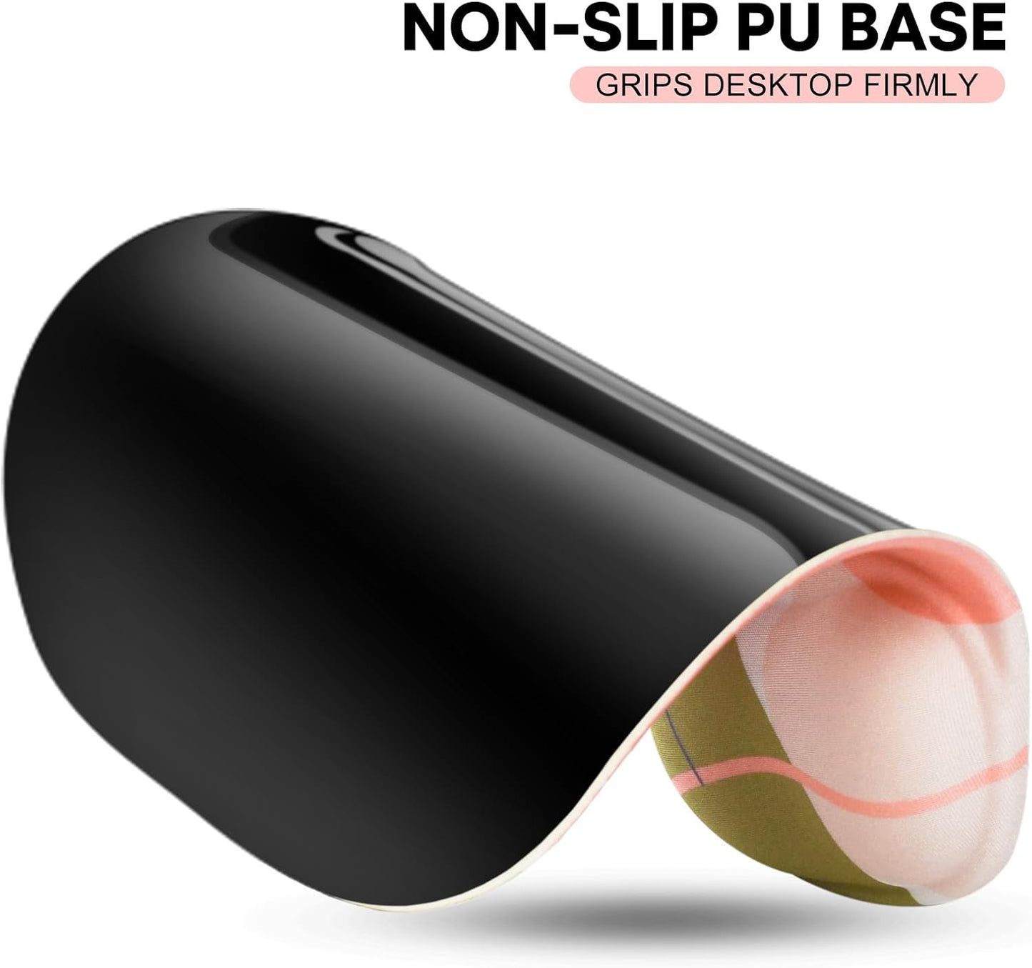 JIKIOU Mouse Pad, 2 Pack Ergonomic Mouse Pads with Comfortable Gel Wrist Rest Support and Smooth Cloth, Non-Slip PU Base for Easy Typing Pain Relief Durable and Easy to Clean Small Rose