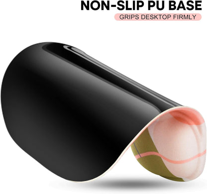 JIKIOU Mouse Pad, 2 Pack Ergonomic Mouse Pads with Comfortable Gel Wrist Rest Support and Smooth Cloth, Non-Slip PU Base for Easy Typing Pain Relief Durable and Easy to Clean Small Rose