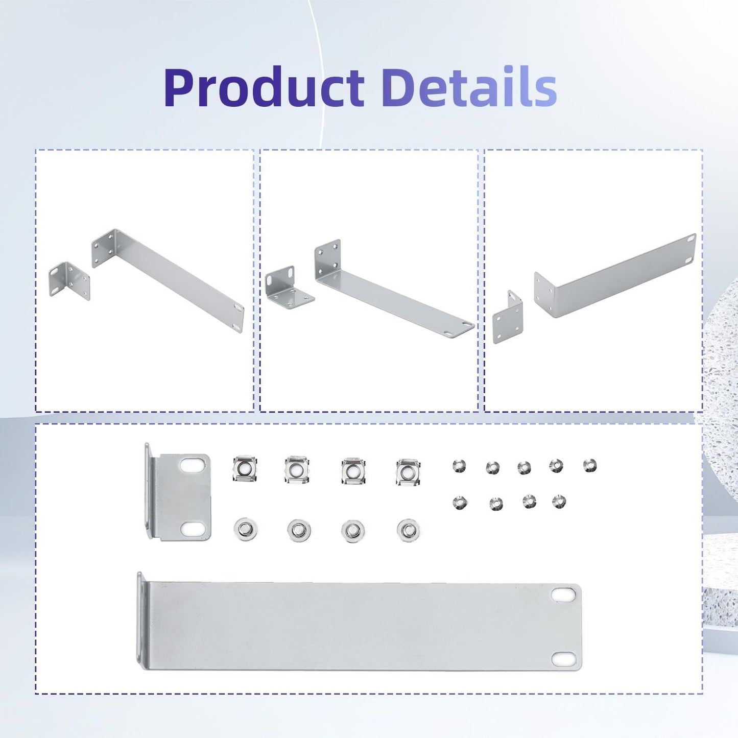 Rack Mount Kit for Ubiquiti Switch, 1U Rack Ears for EdgeSwitch ES-8-150W Switch 8 Port and for US-8-150W UniFi Switch 8 Port