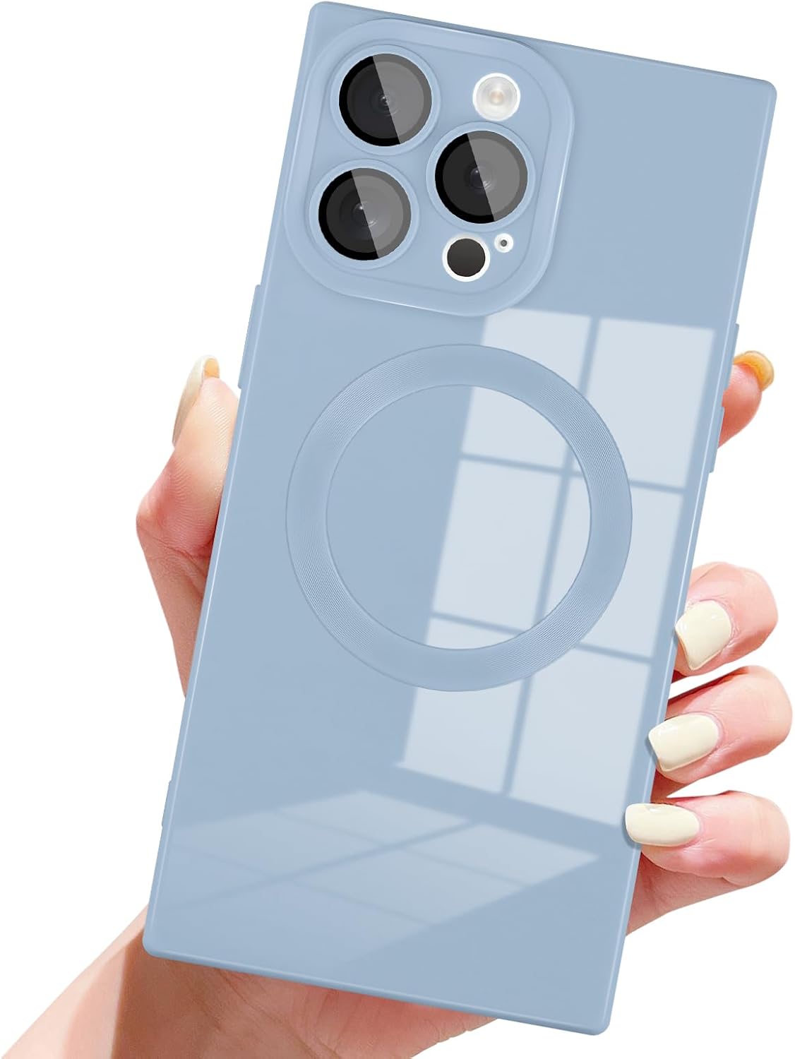 Designed for iPhone 15 Pro Max Case Compatible with Magsafe Cover Camera Lens Protector Military Grade Protection Shockproof Soft TPU Slim Magnetic Phone Case for iPhone 15 Pro Max Blue