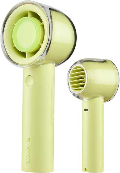 Bluefeel Portable Handheld Turbo Fan, 5-Speed Mini Personal Fan with Adjustable Turbo Mode, 16H Max Cooling Time, and 3000mAh USB Rechargeable Battery for Travel/Outdoor/Home/Office (Lime Green)