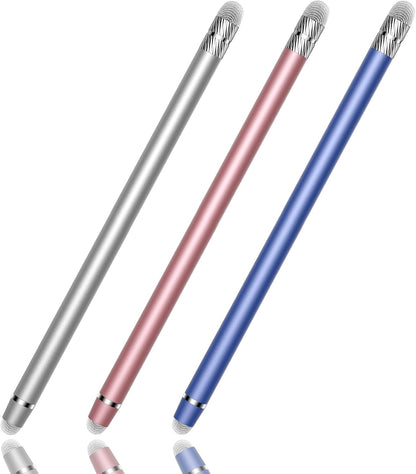 Stylus Pen for Touchscreen,2-in-1 High Sensitivity & Precision Stylus Pen,Suitable for Ipad/iPhone/Android Tablets,Compatible with All Touch Screen Devices(3 Stylus-Silver/Blue/Rose Gold)