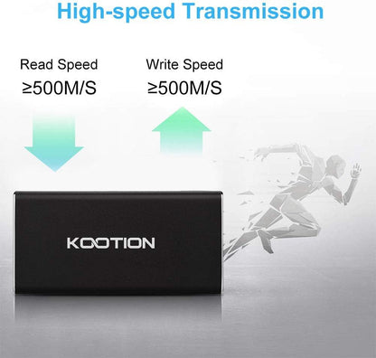 KOOTION 1TB External SSD Hard Drive USB 3.1 Type-c Ultra-Slim Portable Solid State Drive 1TB, Read up to 500MB/s & Write up to 450MB/s