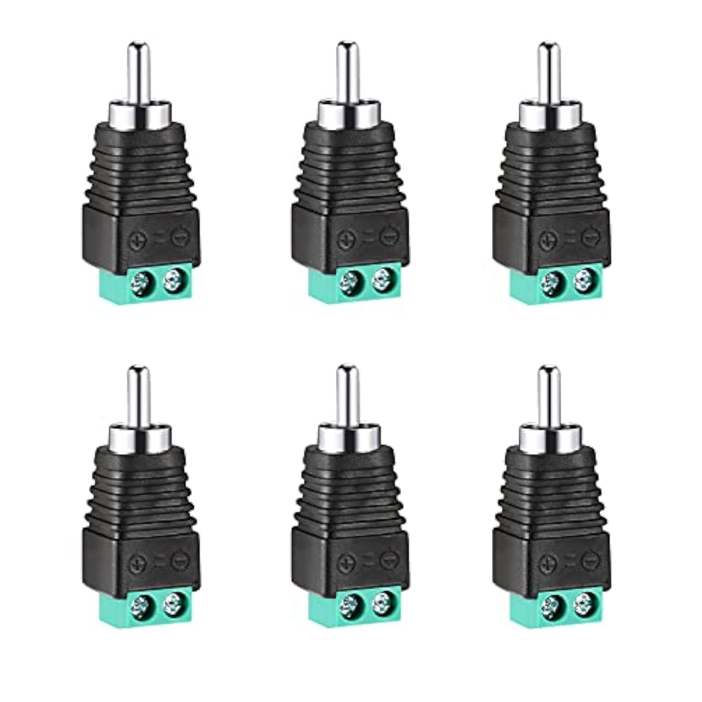 RCA Plugs for Speaker Wire，RCA to AV Screw Terminal Connector, Phono RCA Male Plug Solderless Converter Audio/Video Speaker Wire Connectors Solderless Adapter