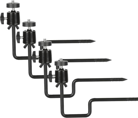 4 Pcs Trail Camera Tree Mount,1/4" x 20 Screw, 360° Rotatable Interface Tree Screw Mounting Bracket for Game Cam, Solar Panels, etc