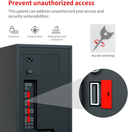 24PCS USB Metal Port Lock Blocker with 2 Keys - Secure USB-A Port Protector for PC/Laptop, Anti-Theft Data Security Lock, Dust & Moisture Proof Cover, Removable Type-A Connector Red