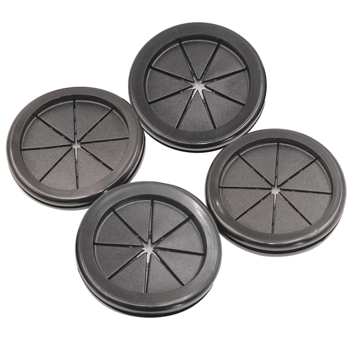 Rubber Grommets for Wiring, 2-3/8 Inch Drill Hole, 2-1/16 Inch ID, Firewall Grommets Automotive Cable Cords Hoses Protection, Double-Sided Rubber Plugs for Round Holes, 4 Pcs, 52x60 mm