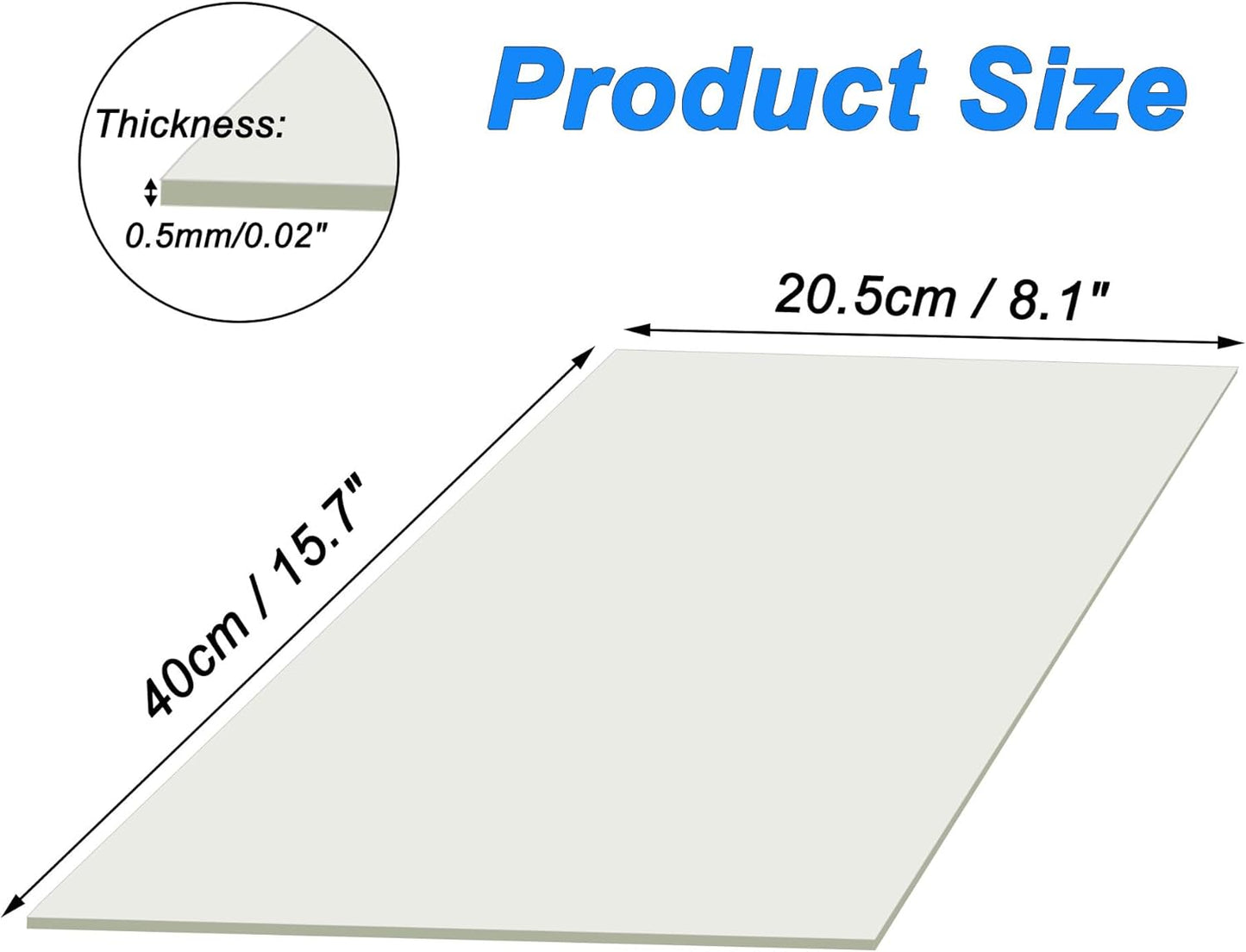 uxcell 1 Pack Thermal Pad, 400 x 205 x 0.5mm Highly Efficient CPU Thermal Conductive Pad, Heat Dissipation Silicone Thermal Pad for Laptop Heatsink CPU GPU SSD IC LED Cooler