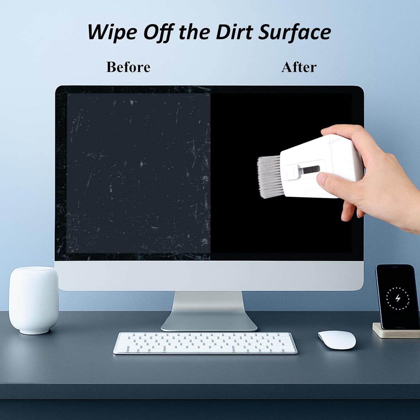 Keyboard Brush, Portable Keyboard Cleaner Soft Bristle Cleaning Brush, Safe Streak-Free Phone Screen Cleaner, Retractable Laptop Cleaning Kit for Computer MacBook PC iPad Camera Lens Monitor