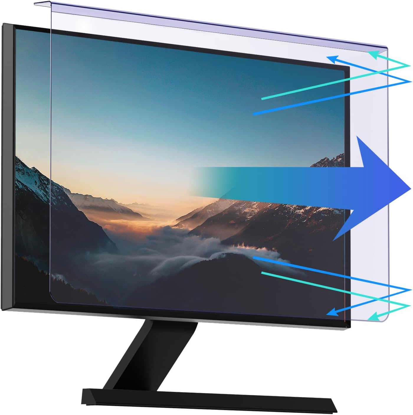 RedANGEL Anti Blue Light Screen Protector for 27 Inches Computer Monitor Hanging Type Blue Light Blocking Filter Anti Scratch Eye Protection Shield for Desktop Computer (BL HT 27 Inches)