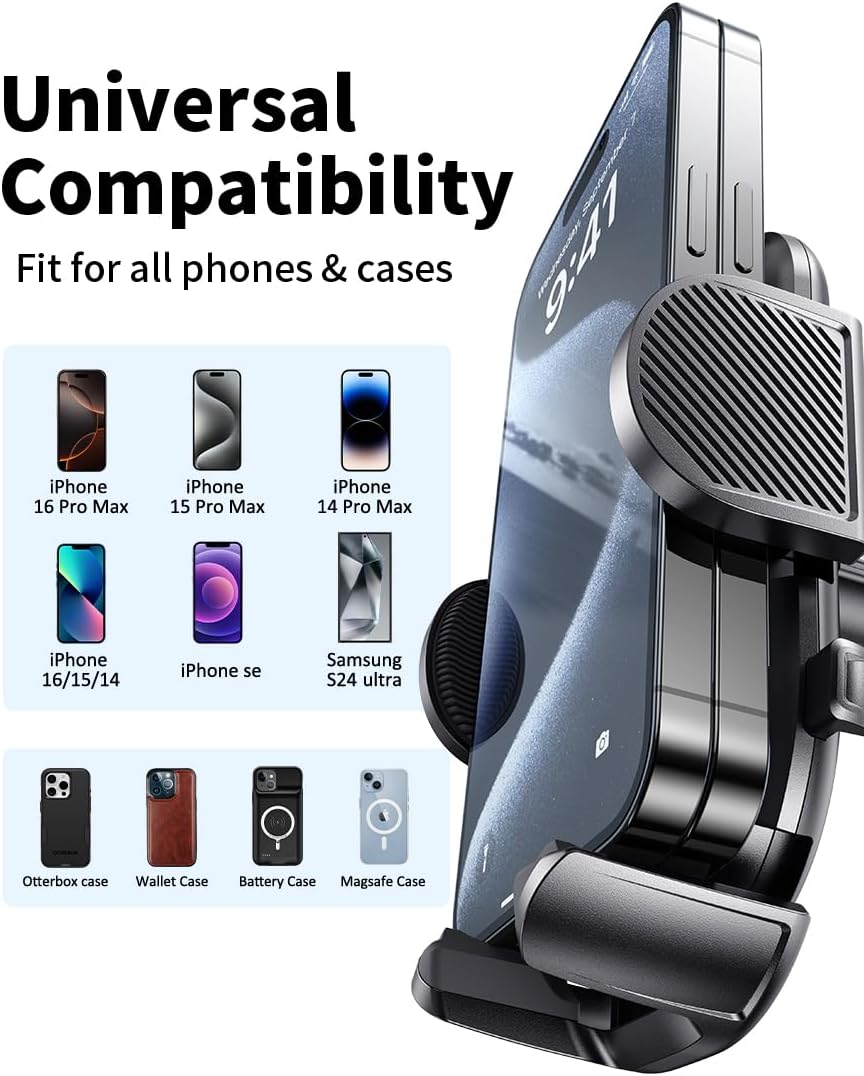 Nycetek 2025 Upgraded Car Vent Phone Mount [Military-Grade Clip] 360° Rotation, Universal Cellphone Holder Fits for iPhone 16 15 14 13 Pro Max Samsung Galaxy S24 S23 & All