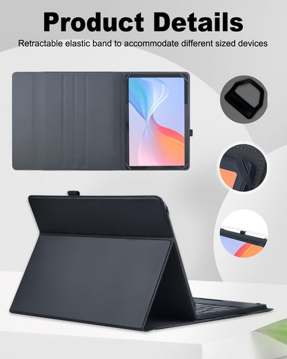 Universal Touchpad Keyboard Case for 9.7,10.1,10.2",10.5",10.9",11" Tablet, Rainbow Backlight TrackPad Keyboard with Type-C Charging Port fit 9.7-11 inch Android/iOS/Windows (Black)