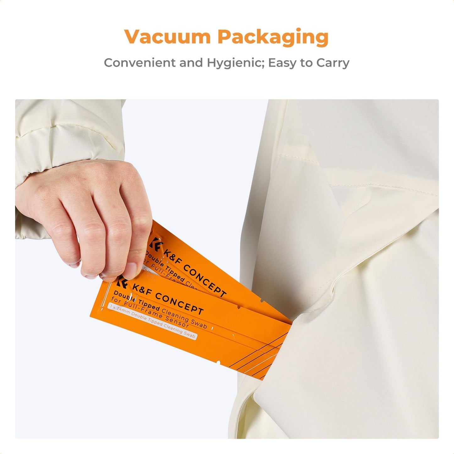 K&F Concept 14pcs Double Tipped 24mm APS Full Frame Sensor Cleaning Swab, DSLR or SLR Digital Camera Cleaning kit and Full Frame Sensor Cleaning Swab