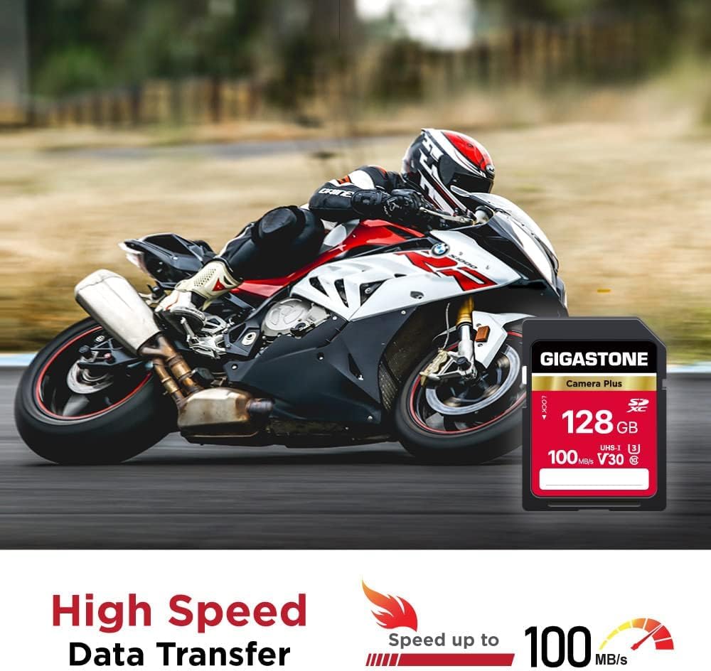 GIGASTONE 128GB SD Card 2-Pack, Camera Plus, UHS-I U3 Class 10 SDXC Memory Card Full HD Video for Canon Digital Camera, Full-Sized SD Card, with 2 mini case