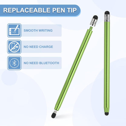 PATIKIL 5 Pcs Stylus Pens for Touch Screens, 2 in 1 High Sensitivity Universal Pen Capacitive Stylus for Phone Tablets Laptop Touch Screen Devices, Green
