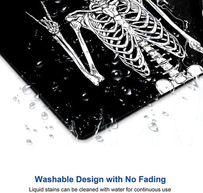 Mouse Pad, Black Human Skeleton Mouse Pad, Personalized Waterproof Mousepad Rectangle Customized Mouse Pads with Designs Non-Slip Rubber Smooth MousePads for Computer Laptop