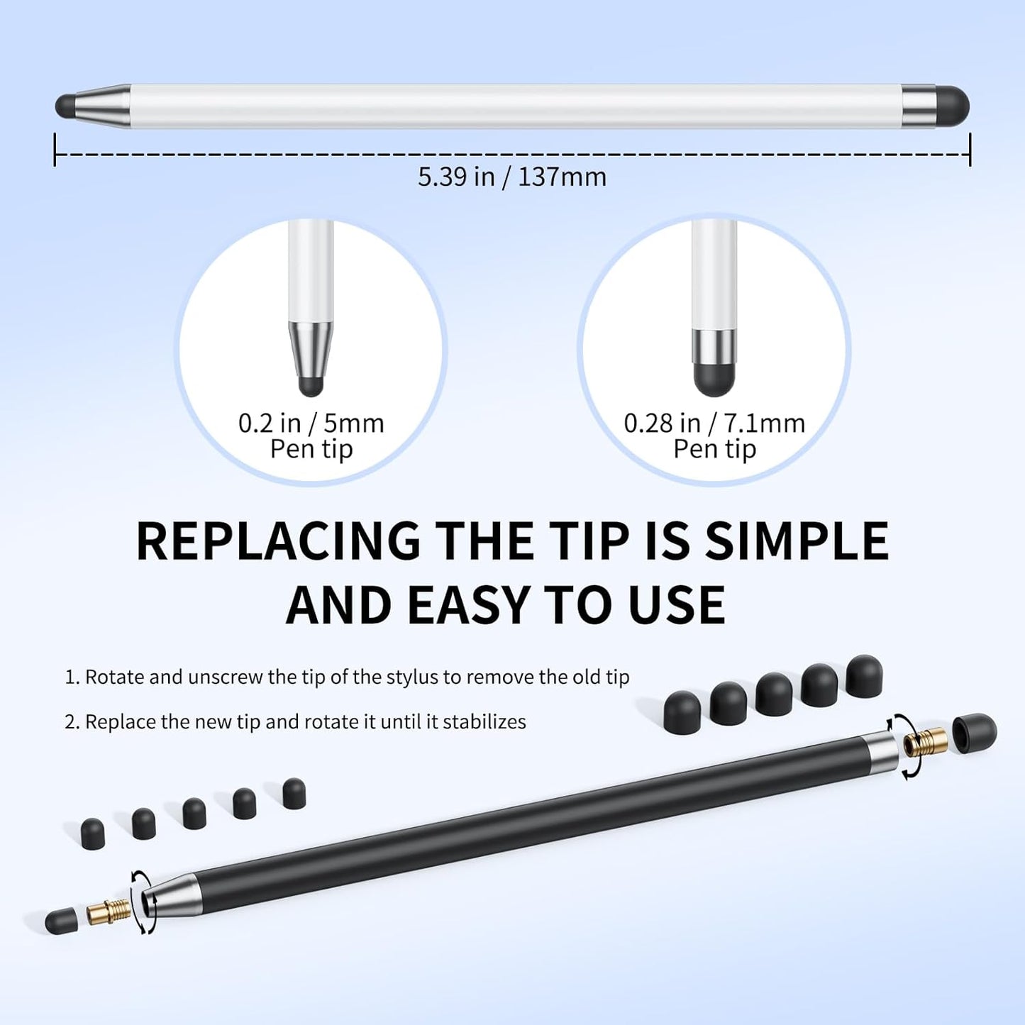 Stylus (10Pcs), Stylus Pen for Touchscreen, High Precision and Sensitivity Stylus Pen for Android Smartphone and Tablets, Compatible with All Capacitive Touch Screen (Rose Gold)