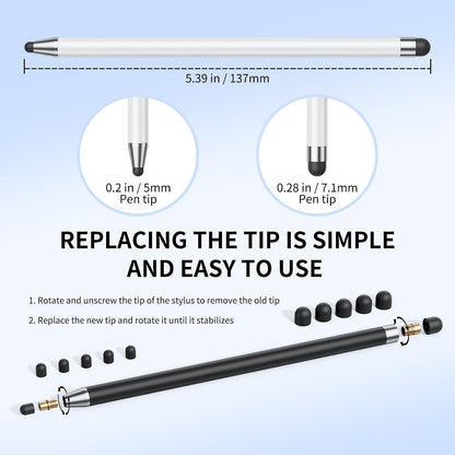 Stylus (10Pcs), Stylus Pen for Touchscreen, High Precision and Sensitivity Stylus Pen for iPad/iPhone/Samsung/Android Smartphone and Tablets, Compatible with All Capacitive Touch Screen (Black)